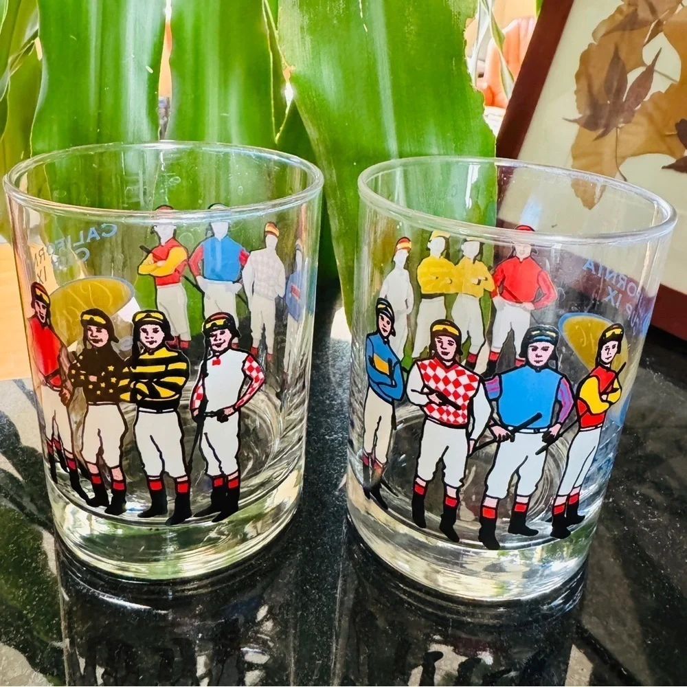 Two Classic Winners Santa Anita Park Glasses